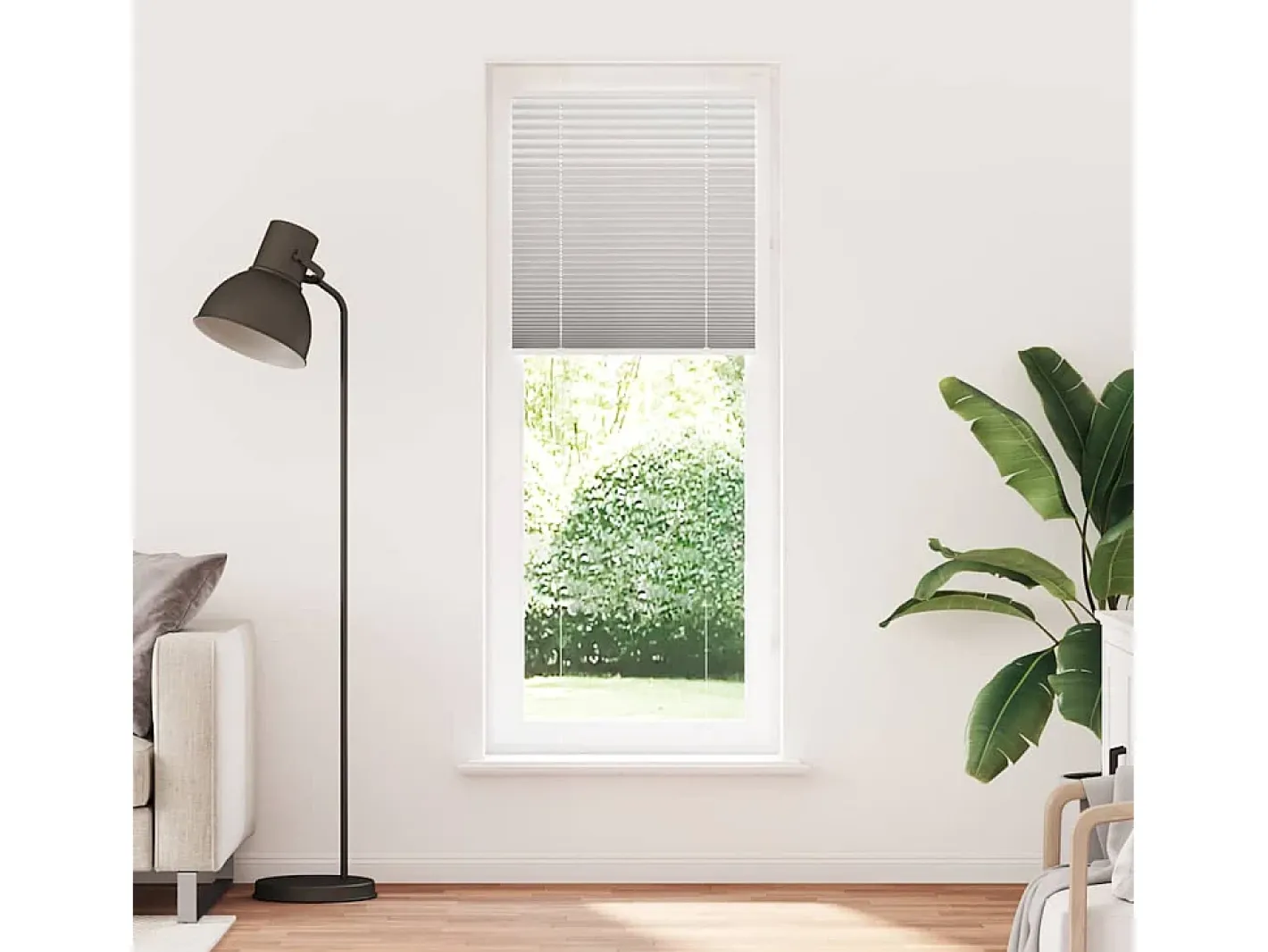 Estor plisado claro 75x200 cm ancho tela 74,4 cm Gris Sale