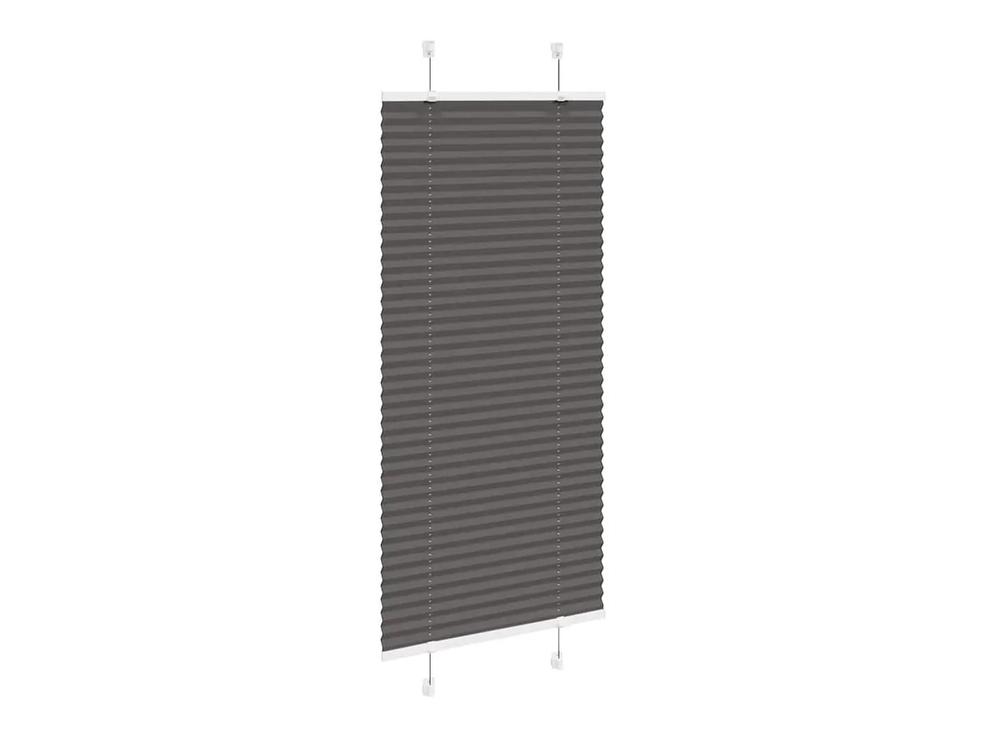 Estor plisado 65x150 cm ancho tela 64,4 cm poliéster Negro