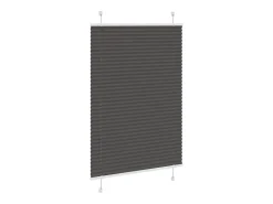 Estor plisado 100x150 cm ancho tela 99,4cm poliéster Negro Outlet