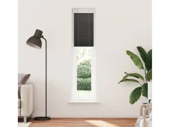 Estor plisado 40x200 cm ancho tela 39,4 cm poliéster Negro Best