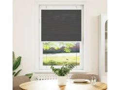 Ropa De Casa-Estor plisado 70x100 cm ancho tela 69,4 cm poliéster Negro