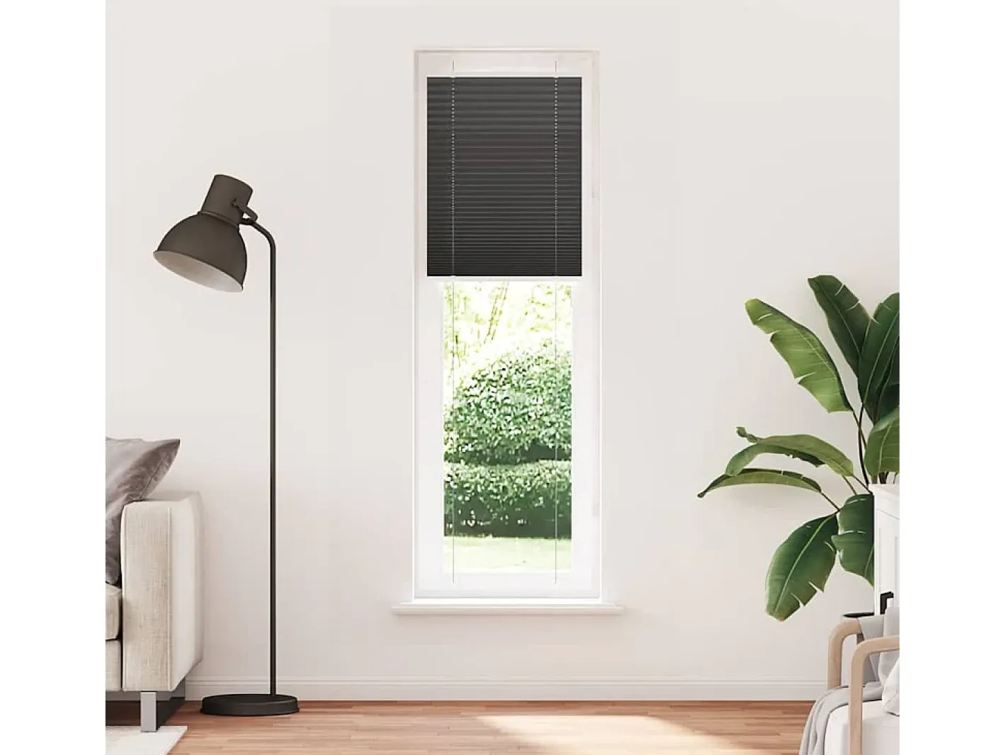 Ropa De Casa-Estor plisado 55x200 cm ancho tela 54,4 cm poliéster Negro