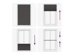 Best Estor plisado 120x200 cm ancho tela 119,4cm poliéster Negro