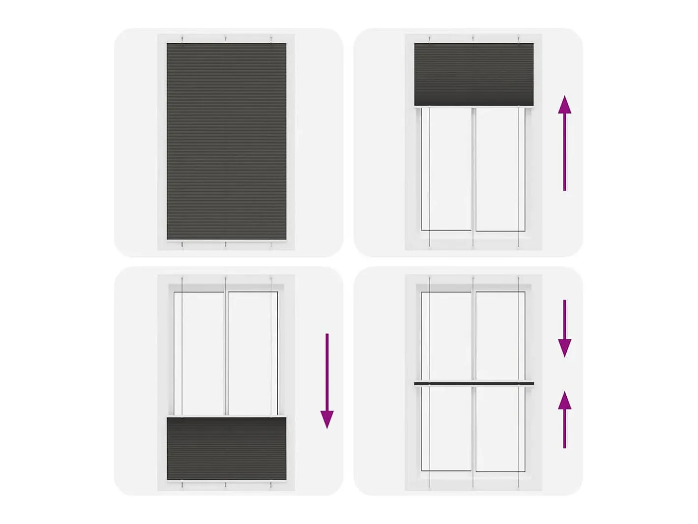 Estor plisado 115x200 cm ancho tela 114,4cm poliéster Negro Online