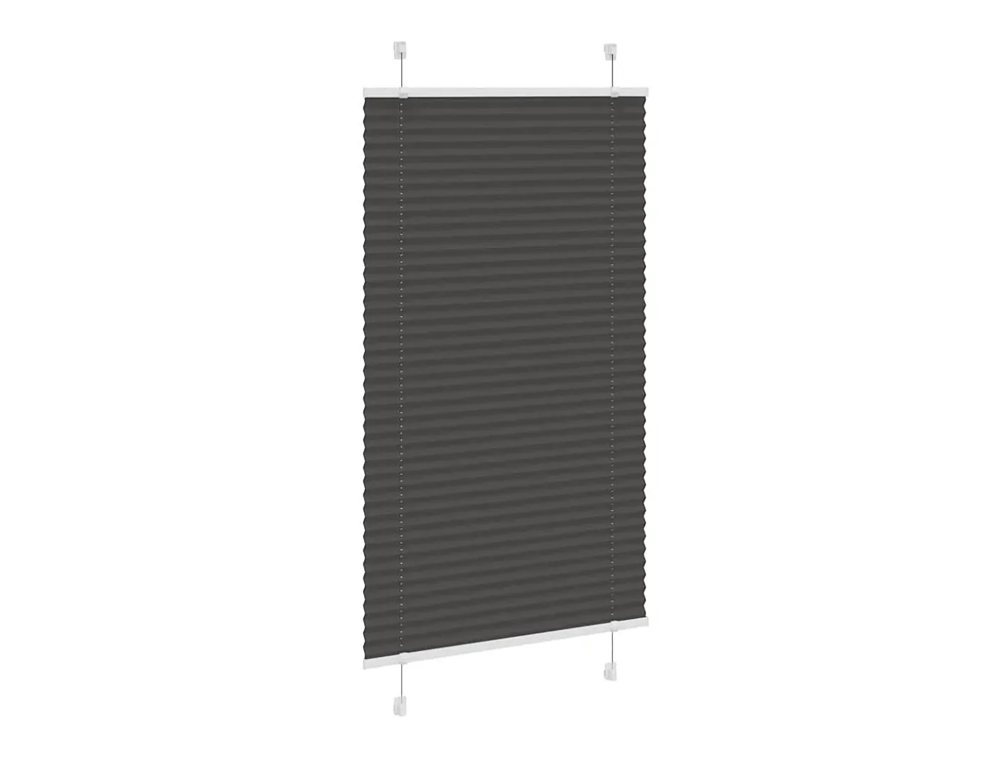 Estor plisado 70x150 cm ancho tela 69,4 cm poliéster Negro Best
