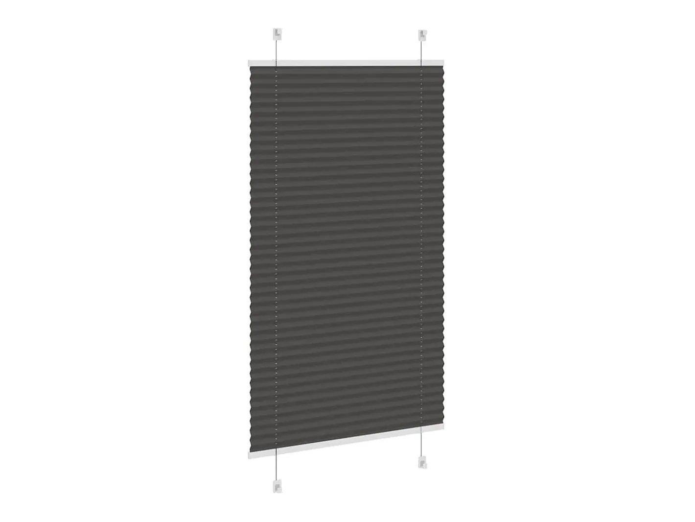 Estor plisado 70x150 cm ancho tela 69,4 cm poliéster Negro Best
