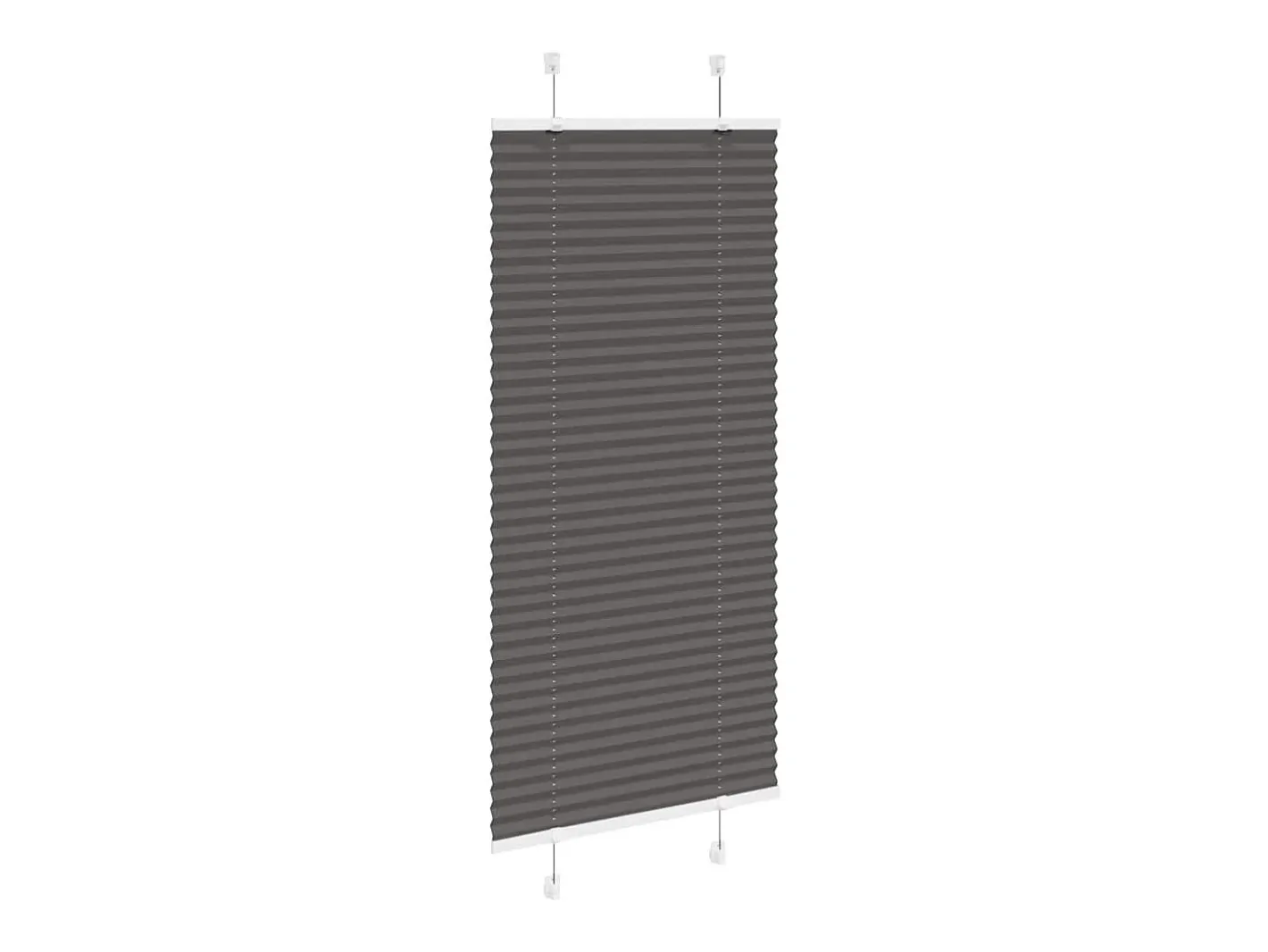 Ropa De Casa-Estor plisado 65x100 cm ancho tela 64,4 cm poliéster Negro