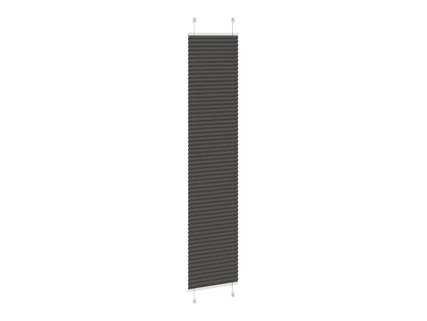 Estor plisado 50x200 cm ancho tela 49,4 cm poliéster Negro