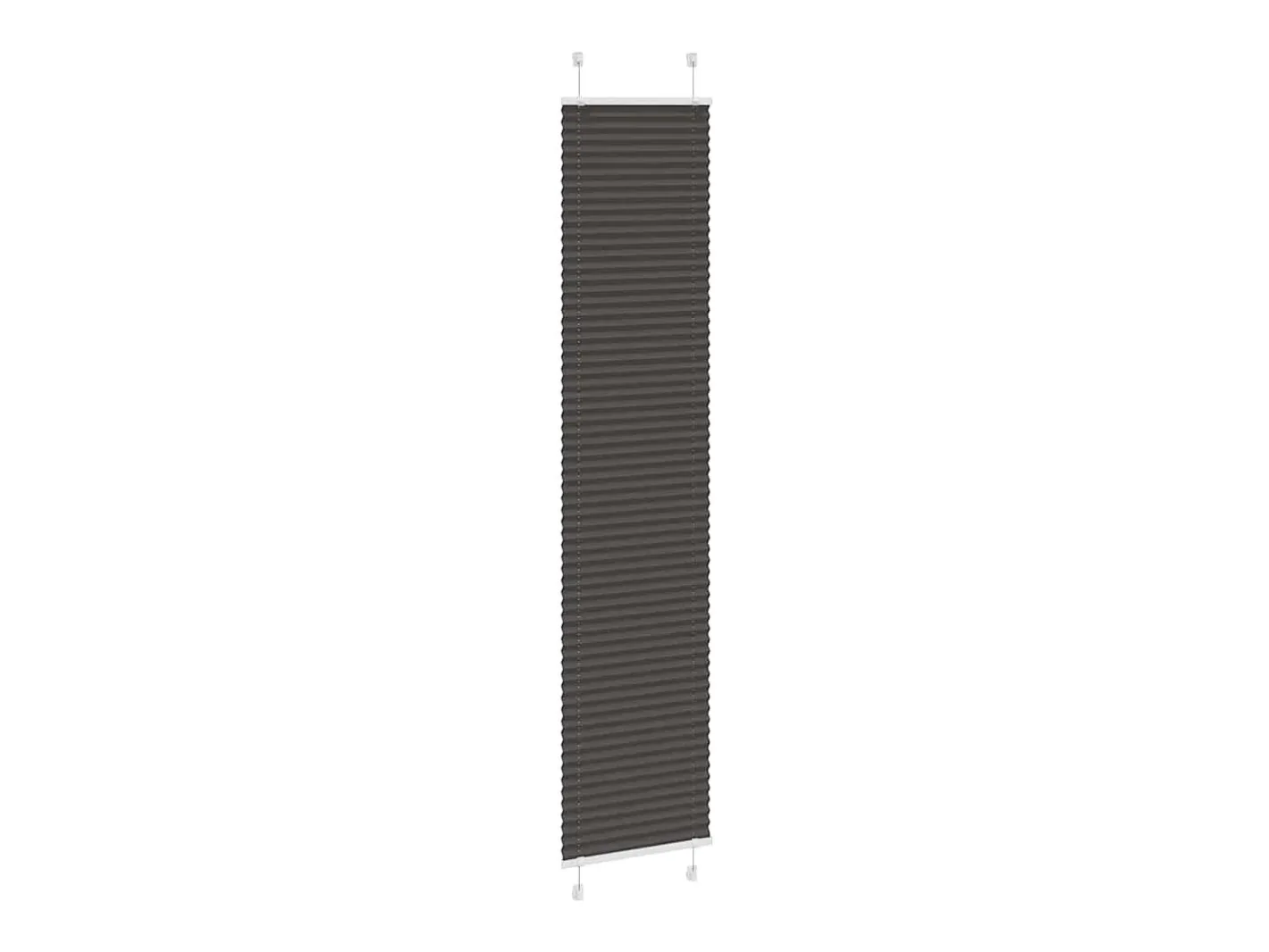 Estor plisado 50x200 cm ancho tela 49,4 cm poliéster Negro