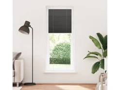 Ropa De Casa-Estor plisado 70x200 cm ancho tela 69,4 cm poliéster Negro