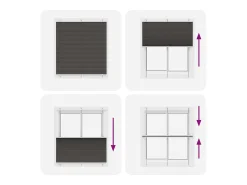 Ropa De Casa-Estor plisado 115x150 cm ancho tela 114,4 cm poliéster Negro