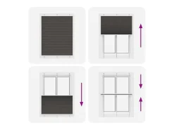 Discount Estor plisado 105x150 cm ancho tela 104,4 cm poliéster Negro