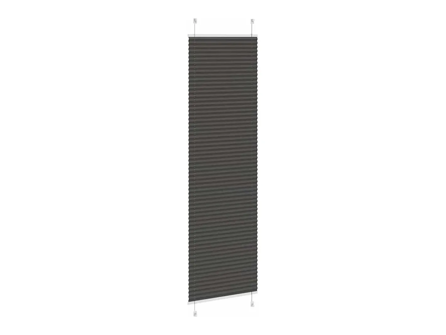Outlet Estor plisado 60x200 cm ancho tela 59,4 cm poliéster Negro