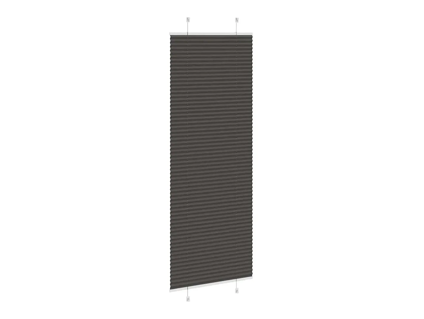 Estor plisado 75x200 cm ancho tela 74,4 cm poliéster Negro Discount