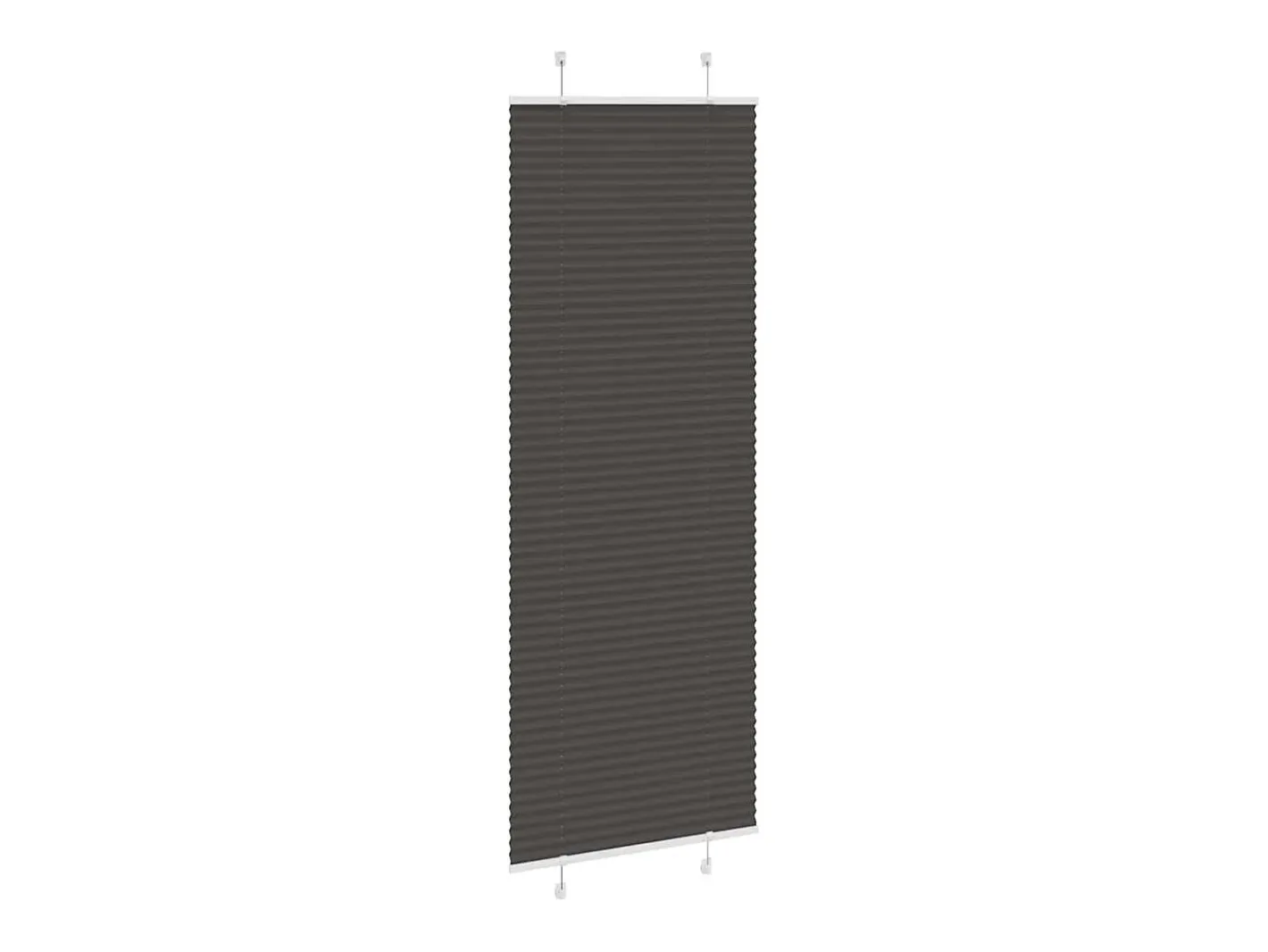 Estor plisado 75x200 cm ancho tela 74,4 cm poliéster Negro Discount
