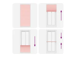Ropa De Casa-Estor plisado 85x200 cm ancho tela 84,4 cm poliéster Rosa