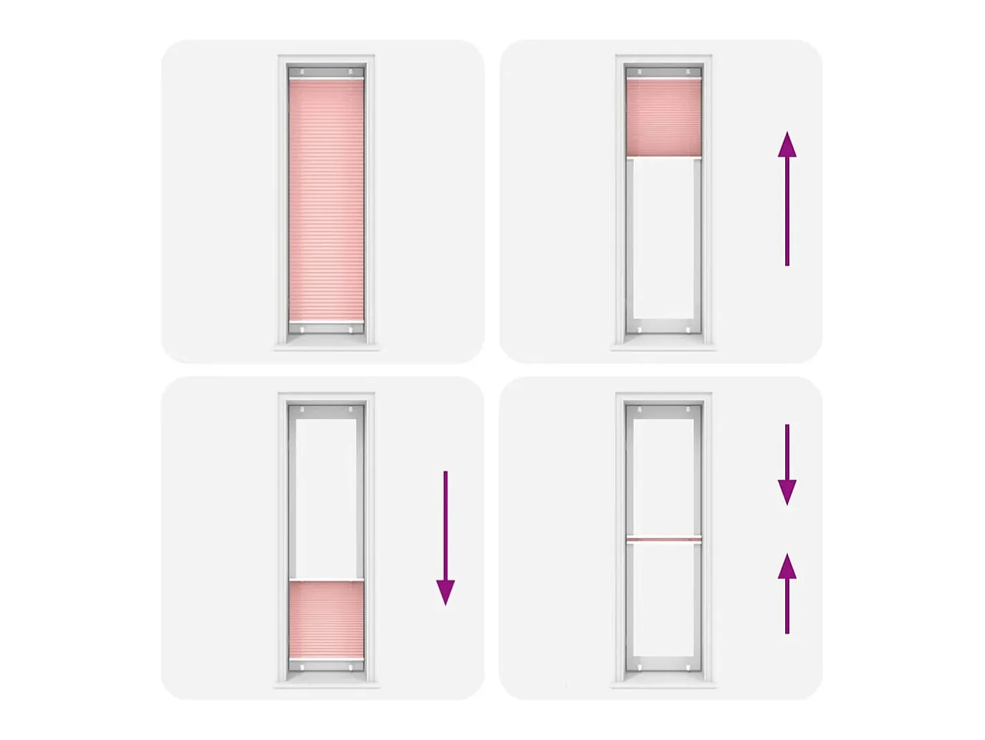 Clearance Estor plisado 65x200 cm ancho tela 64,4 cm poliéster Rosa