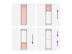 Estor plisado 60x200 cm ancho tela 59,4 cm poliéster Rosa Discount