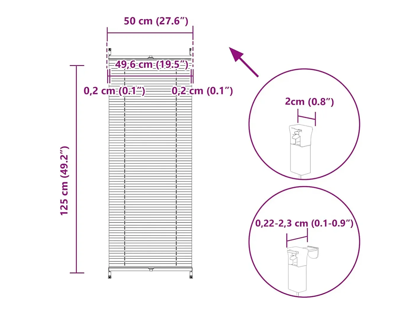 Sale Estor plisado 50x125 cm Blanco