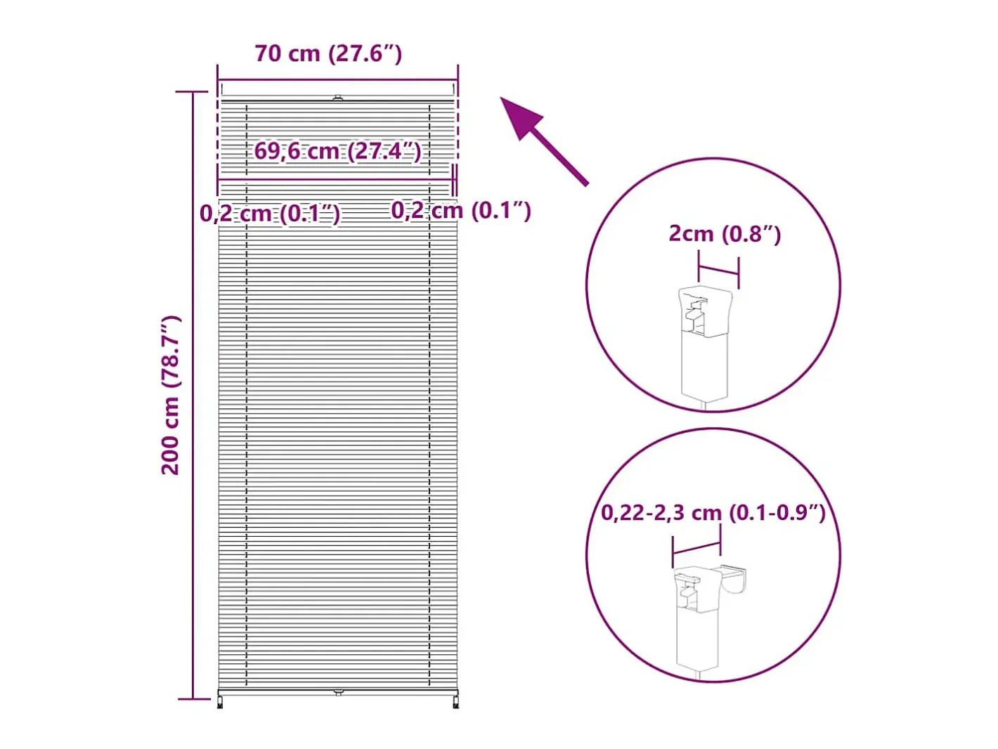 Estor plisado 70x200 cm Crema Sale
