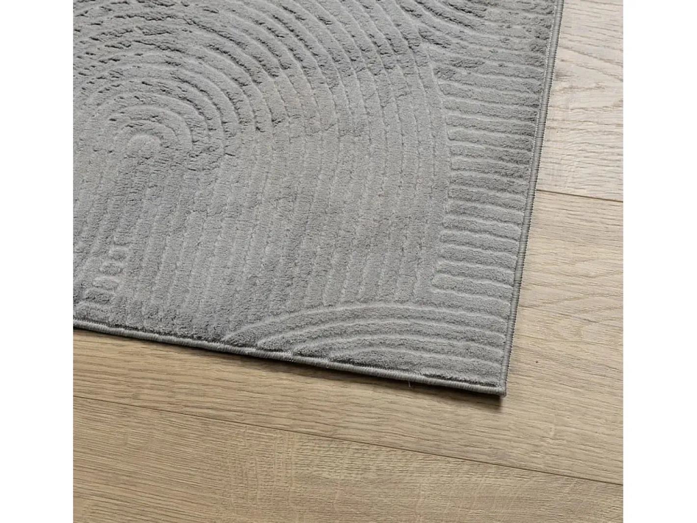 Online Garden Furniture Everlyn Alfombra de pelo corto look escandinavo IZA 240x340 cm Gris