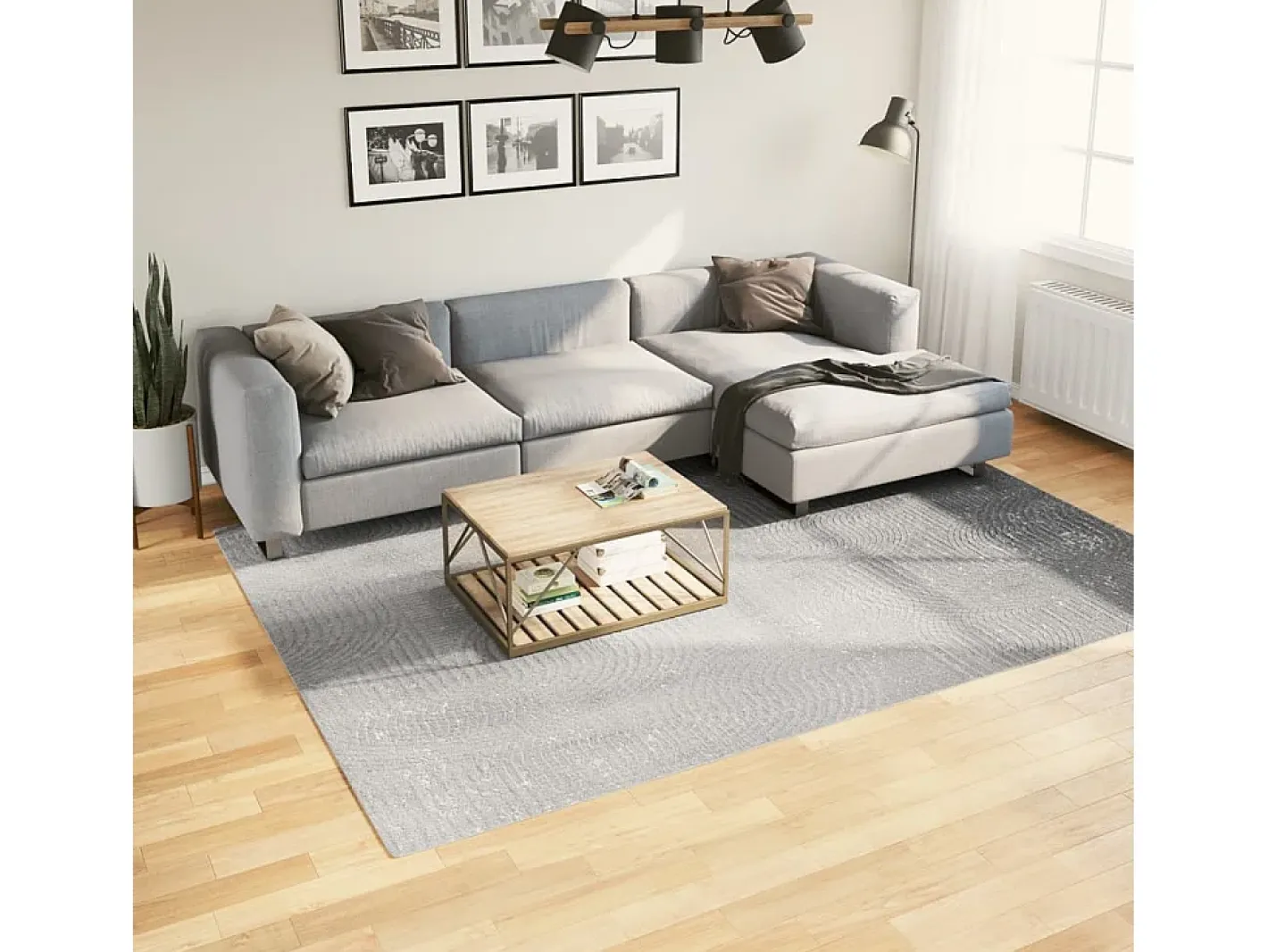 Garden Furniture Everlyn Alfombra de pelo corto look escandinavo IZA 200x280 cm Gris