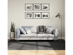 Garden Furniture Alfombra De Salón-Everlyn Alfombra pelo corto look escandinavo IZA antracita 160x230 cm Gris antracita