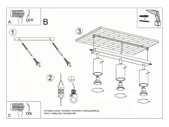 Sollux Lighting Plafón-Faretto Bar Luce Incasso Legno Naturale GU10 Barras de foco Flush Light Madera natural GU10 Marru00f3n