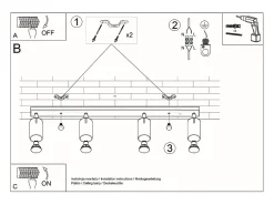 Sollux Lighting Plafón-Faretto Barre Incasso 4 Luci Bianco GU10 Barras de foco Flush 4 Light White GU10 Blanco