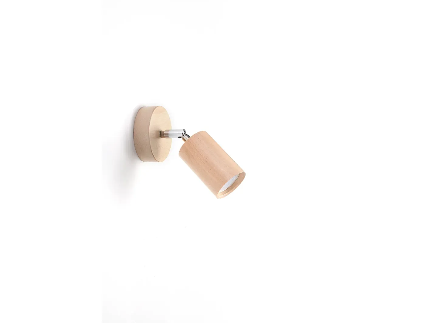 Sollux Lighting Aplique Para Pared-Faretto singolo da parete in legno naturale GU10 Lámpara de pared con un foco de madera natural GU10 Marru00f3n