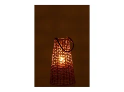 J-Line Farol de ratán 25x25x42.5 cm Beige Hot