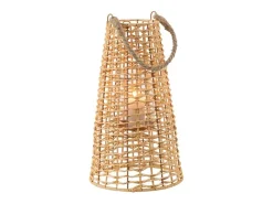 J-Line Farol de ratán 25x25x42.5 cm Beige Hot