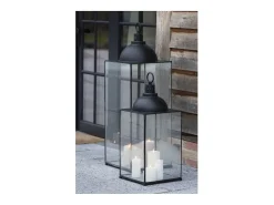 J-Line Farol metal 41x41x121cm Negro New