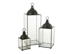 J-Line Farol metal 41x41x121cm Negro New