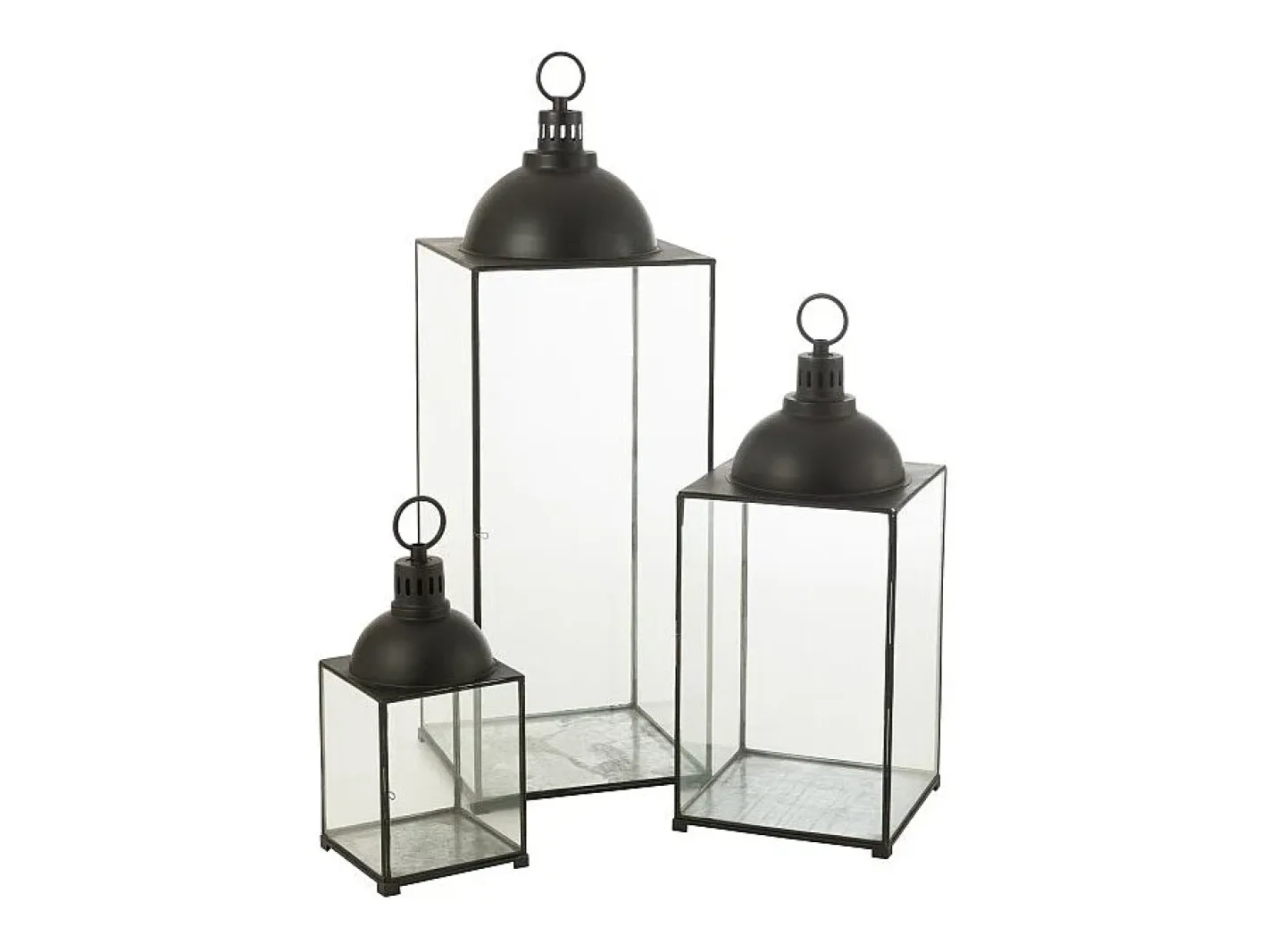 J-Line Farol metal 41x41x121cm Negro New