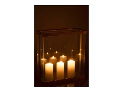 J-Line Iluminación Exterior-Farol rectangular de vidrio 41.5*18*45 cm Dorado