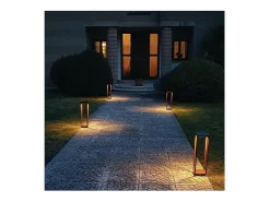 Farol solar para el hogar, 2,2 W, LED, funciona con pilas, IP54, color azafrán corten Marru00f3n Sale