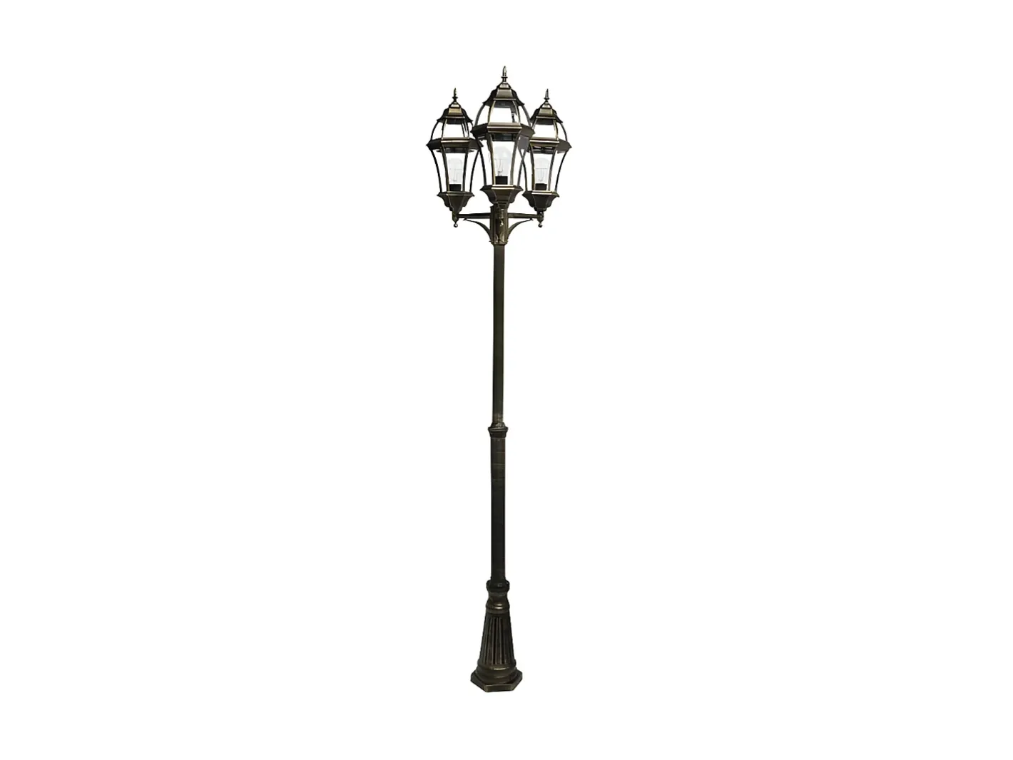 AKUNADECOR Iluminación Exterior-Farola 3 Luces Para Exterior Aluminio En Becrux Regulable Negro