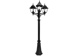 AKUNADECOR Iluminación Exterior-Farola Exterior Aluminio En Modelo Spica 3 Luces Negro