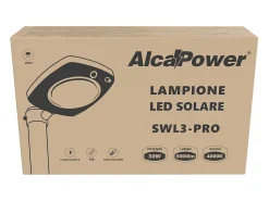 Iluminación Exterior-Farola LED solar 3000lm crepuscular + pir + control remoto Negro