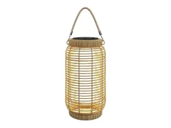Outsunny Farolillo solar Ashti luces LED natural Ø18x37 cm Negro