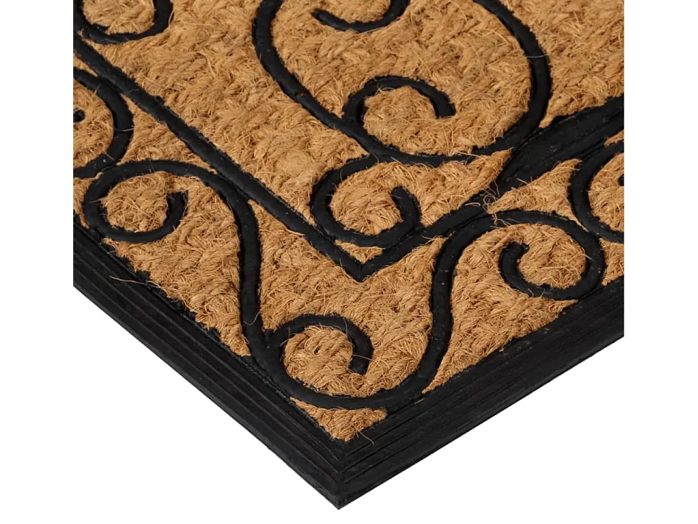 Clearance Felpudo rectangular de goma y fibra de coco 45x75 cm ES167329 Marru00f3n