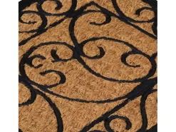 Clearance Felpudo rectangular de goma y fibra de coco 45x75 cm ES167329 Marru00f3n