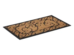 Clearance Felpudo rectangular de goma y fibra de coco 45x75 cm ES167329 Marru00f3n