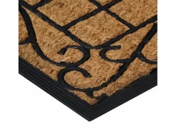 Felpudo rectangular de goma y fibra de coco 45x75 cm ES213549 Marru00f3n Best