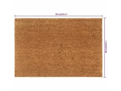 Felpudo semicircular de fibra de coco natural 60x90 cm ES499734 Marru00f3n