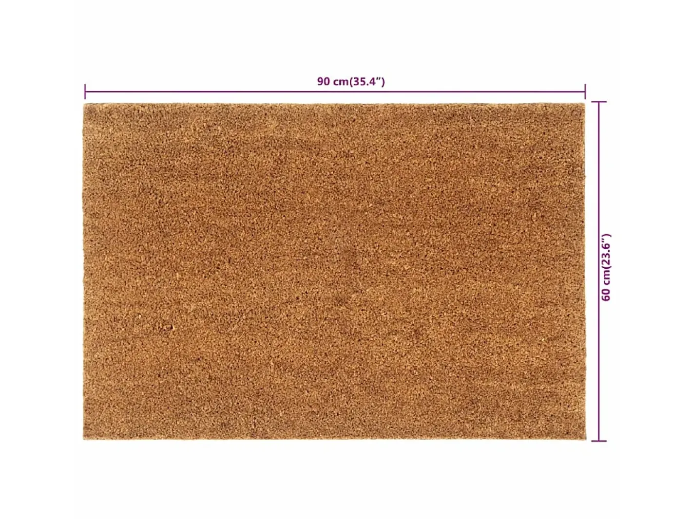 Felpudo semicircular de fibra de coco natural 60x90 cm ES499734 Marru00f3n