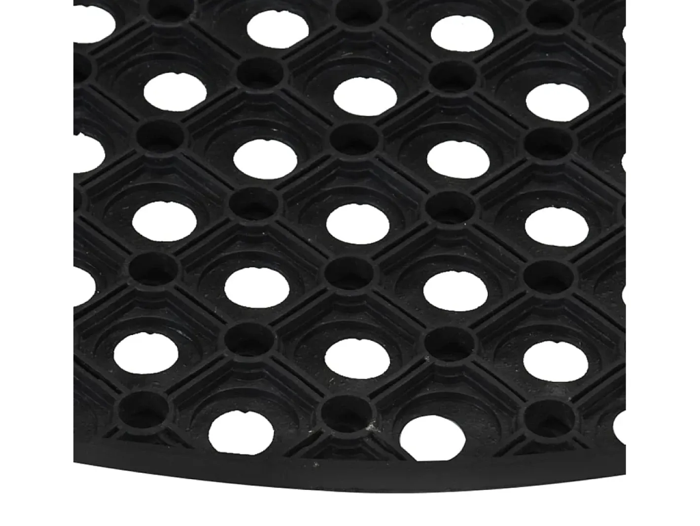 Hot Felpudo semicircular de goma 45x75 cm ES521539 Negro