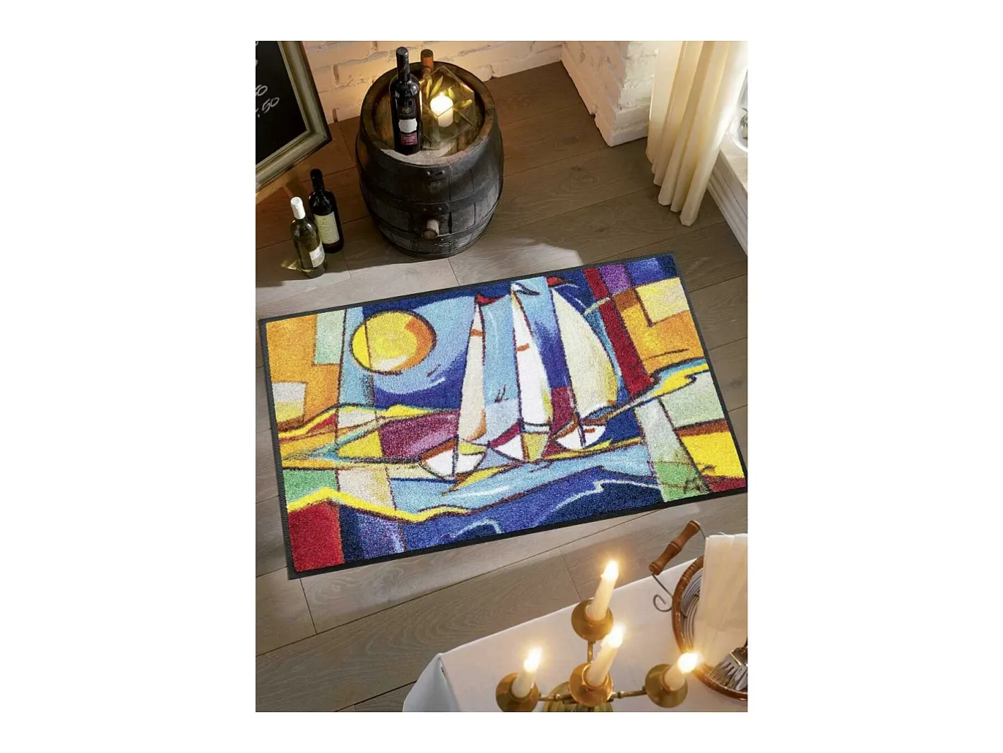 Felpudo tejido 50x75 con estampado fresco SALOME Multicolor