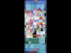 Felpudo-Felpudo 50x75 tejido estampado fresco CASAS Azul